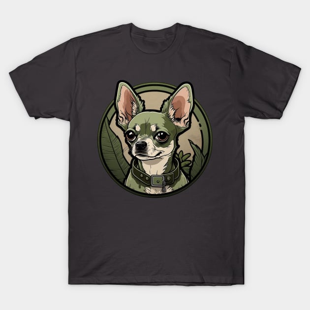 Chihuahua Camouflage Motif T-Shirt by Mike O.